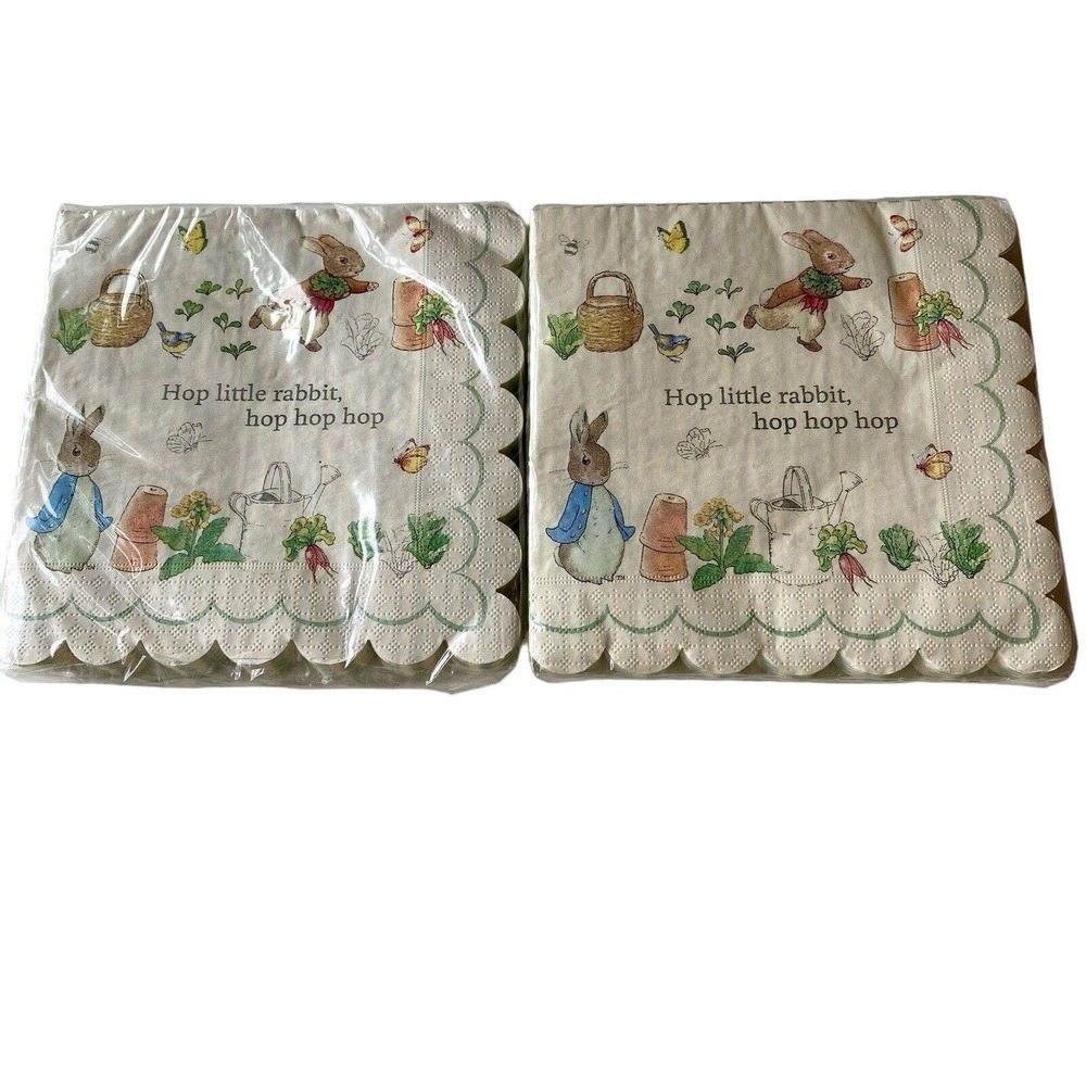 Beatrix Potter Peter Rabbit Scalloped Edge Paper Napkins 20 Count Easter 2 incl
